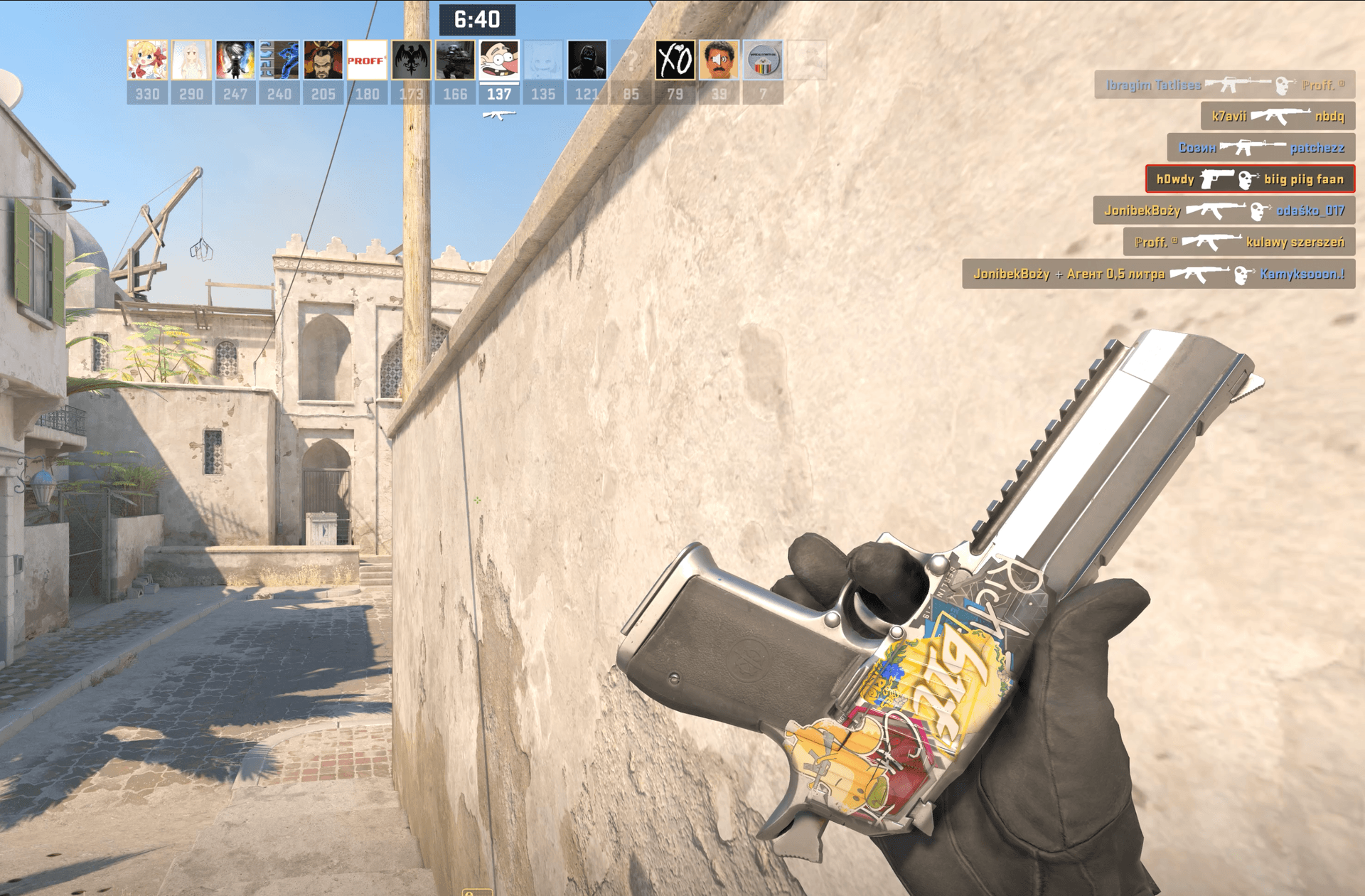 CS2 skin with a custom sticker combo applied